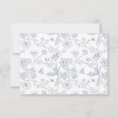 Dusty Blue Chinoiserie Wedding QR Code RSVP Karte (Rückseite)