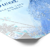 Dusty Blue Christmas Snowflake Fünfzehn ist süß Poster (Ecke)