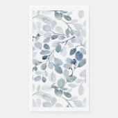 Dusty Blue Christmas Watercolor Leaf Design Serviette (Vorderseite)