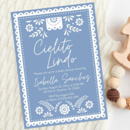 Dusty Blue Cielito lindo Baby Dusche Einladung
