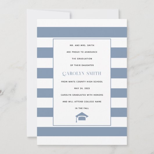 Dusty blue Class of 2023 arch Foto Abschluss Ankündigung (Rückseite)