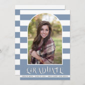 Dusty blue Class of 2023 arch Foto Abschluss Ankündigung (Vorne/Hinten)