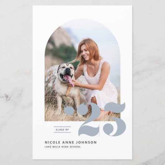 Dusty Blue Class of 2025 Arch Foto Abschluss (Vorderseite)