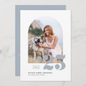 Dusty Blue Class of 2025 Arch Foto Abschluss Ankündigung (Vorne/Hinten)