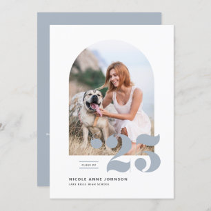 Dusty Blue Class of 2025 Arch Foto Abschluss Einladung