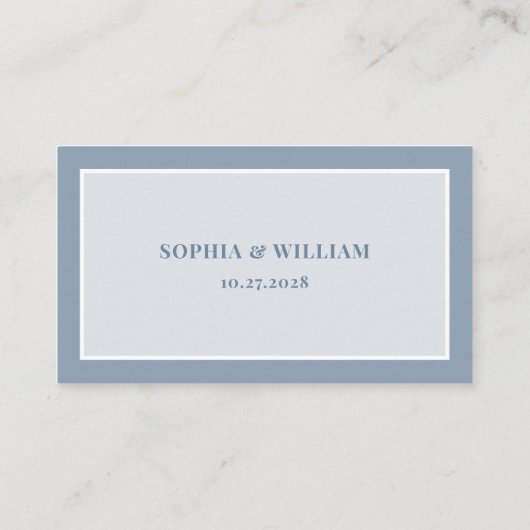 Dusty Blue | Classic and Luxe Wedding Flat Platzkarte (Rückseite)