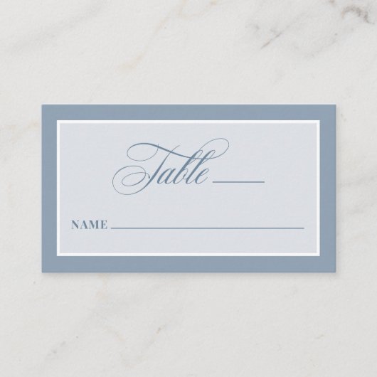 Dusty Blue | Classic and Luxe Wedding Flat Platzkarte (Vorderseite)