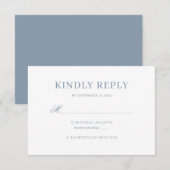 Dusty Blue Classic Calligraphy Script Wedding Rsvp (Vorne/Hinten)