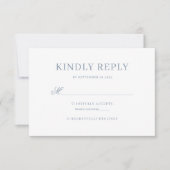 Dusty Blue Classic Calligraphy Script Wedding Rsvp Karte (Vorderseite)