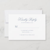 Dusty Blue Classic Calligraphy Script Wedding Rsvp Karte (Vorderseite)