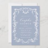 Dusty Blue Classic Dusche für französische Blumenp Einladung (Vorderseite)