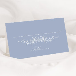 Dusty Blue Classic Floral Wedding Platzkarte
