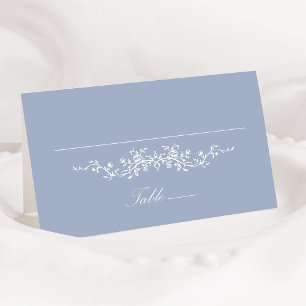 Dusty Blue Classic Floral Wedding Platzkarte
