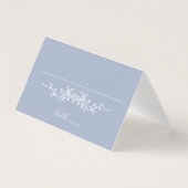Dusty Blue Classic Floral Wedding Platzkarte (Vorderseite)