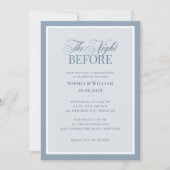 Dusty Blue | Classic Luxe Elegant Rehearsal Dinner Einladung (Vorderseite)