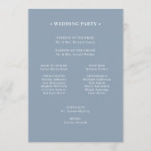 Dusty Blue | Classic Luxe Wedding Welcome Programm (Rückseite)