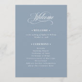 Dusty Blue | Classic Luxe Wedding Welcome Programm (Vorderseite)
