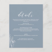 Dusty Blue Classic Minimal Modern Wedding Details Begleitkarte (Vorderseite)