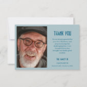 Dusty Blue Classic Personalized Photo Funeral Dankeskarte (Vorderseite)