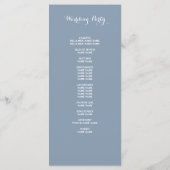 Dusty Blue Classic Script Elegant Wedding Program Programm (Rückseite)