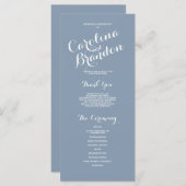 Dusty Blue Classic Script Elegant Wedding Program Programm (Vorne/Hinten)