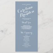 Dusty Blue Classic Script Elegant Wedding Program Programm (Vorderseite)