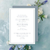 Dusty Blue Classic Script Post Wedding Brunch Einladung