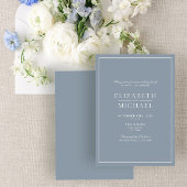 Dusty Blue Classic Script Post Wedding Brunch Einladung