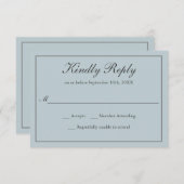 Dusty Blue Classic Simple Elegante Wedding UAWG RSVP Karte (Vorne/Hinten)