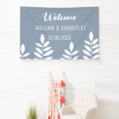 Dusty Blue Classic Simple Modern Wedding Banner (InSitu)