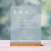 Dusty Blue Clear Acrylic Bar Menu Sign Acrylschild (Neutral)