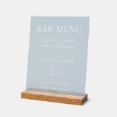 Dusty Blue Clear Acrylic Bar Menu Sign Acrylschild (Winkel)