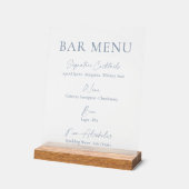 Dusty Blue Clear Acrylic Bar Menu Sign  Acrylschild (Winkel)