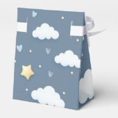 Dusty Blue Cloud Theme Baby Shower Fevor Box Geschenkschachtel (Rückseite)