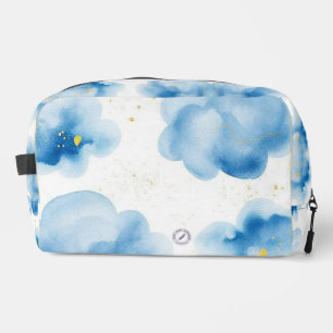 Dusty Blue Clouds Sprinkled Gold Frame Mäppchen  Waschbeutel