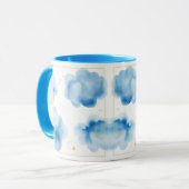 Dusty Blue Clouds Sprinkled Gold Frame Mug Tasse (Vorderseite Links)
