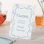 Dusty Blue Coastal Beach Baby Dusche Gefallen Sockelschild (In Situ)