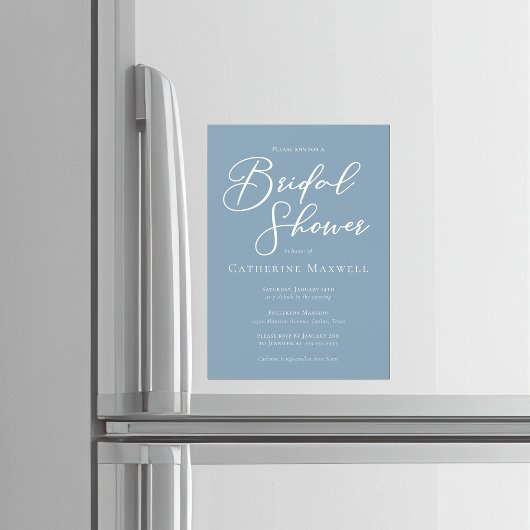 Dusty Blue Coastal Bridal Shower Personalized Magneteinladung