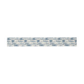 Dusty Blue Coastal handbemalt Hochzeitsdesign Einladungsbanderole (Flach)