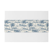 Dusty Blue Coastal handbemalt Hochzeitsdesign Einladungsbanderole (Rückseitenbeispiel)