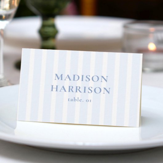 Dusty Blue Coastal Wedding Name Platzkarte DIY