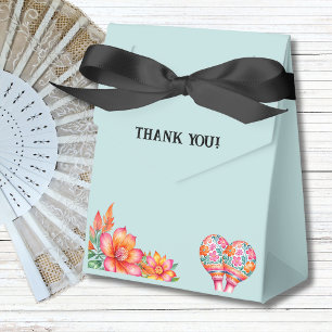 Dusty Blue Colorful Floral Fiesta mexikanische Hoc Geschenkschachtel