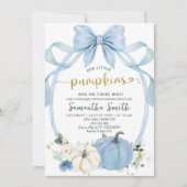 Dusty Blue Coquette Pumpkin Twins Baby Dusche Einladung (Vorderseite)