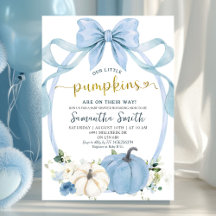 Dusty Blue Coquette Pumpkin Twins Baby Dusche