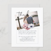 Dusty Blue Coral Floral Script Wedding Vielen Dank (Vorne/Hinten)