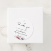 Dusty Blue Coral Floral Script Wedding Vielen Dank Geschenkanhänger (Beispiel)