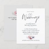 Dusty Blue Coral Floral Wedding lädt zum Budget ei (Vorne/Hinten)