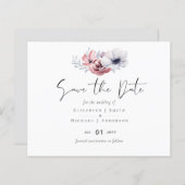 Dusty Blue Coral Floral Wedding Rett Date Budget (Vorne/Hinten)