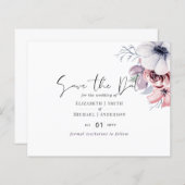 Dusty Blue Coral Floral Wedding Rett Date Budget (Vorne/Hinten)