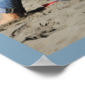 Dusty Blue Couple Foto Minimalistisch Wedding Poster (Ecke)